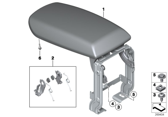 2014 BMW X3 Armrest, Centre Console Diagram