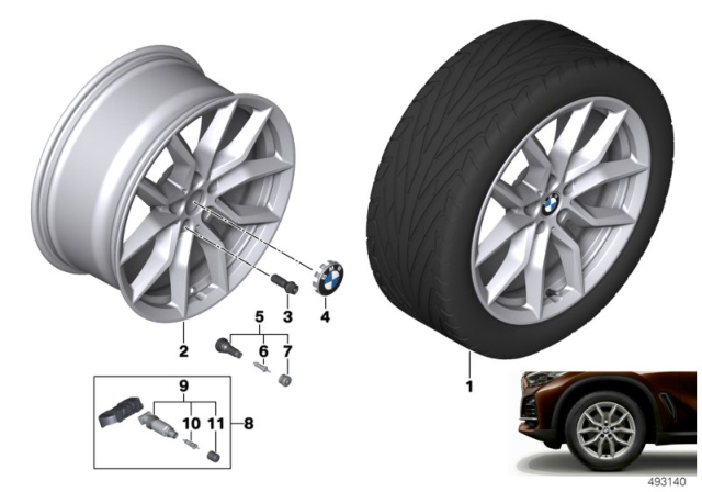 2020 BMW X5 BMW LA Wheel, V-Spoke Diagram 1