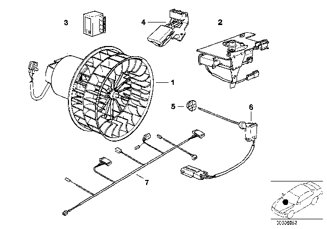 1999 BMW 318ti Control Unit Air Conditioning Sys. Diagram for 64118370928