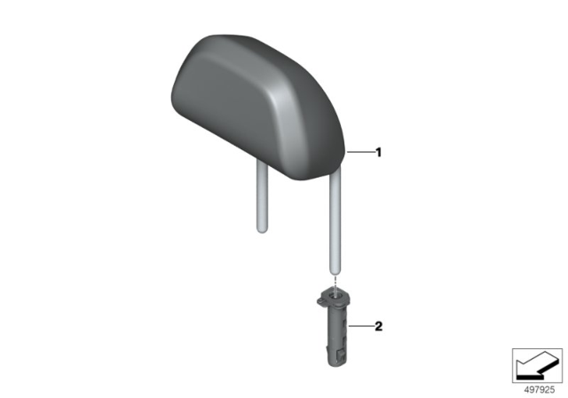 2020 BMW 840i Rear Seat Head Restraint Diagram