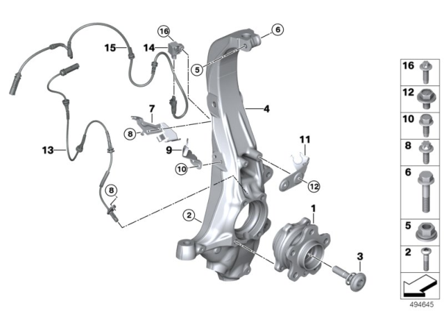 2019 BMW X7 Carrier / Wheel Bearing, Front Diagram