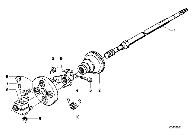 1960 BMW 700 Steering Column - Steering Spindle Diagram