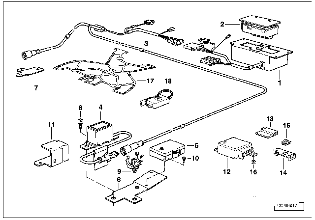 1985 BMW 325e Electric Parts, Airbag Diagram