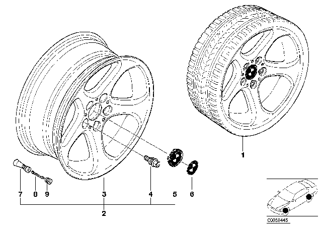 2001 BMW X5 BMW LA Wheel, Star Spoke Diagram 2