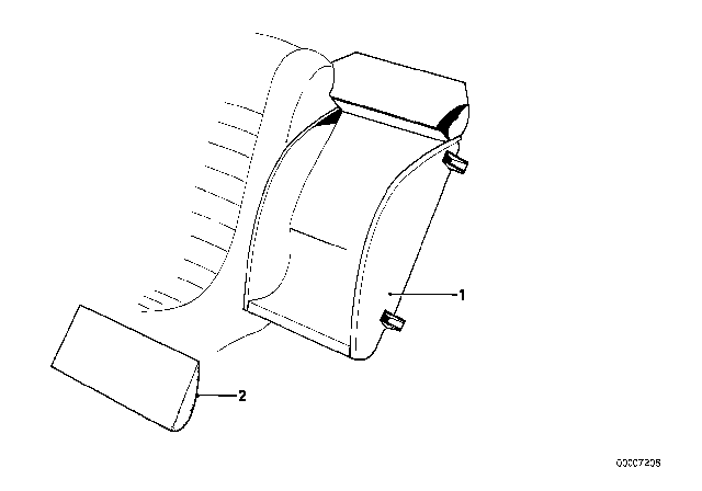 1983 BMW 633CSi Center Armrest Rear Diagram 2