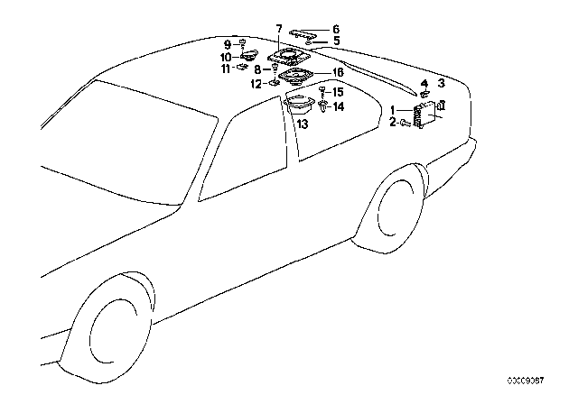 1990 BMW 750iL Single Components HIFI System Diagram 2