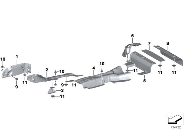 2020 BMW Z4 TUNNEL HEAT INSULATOR Diagram for 51487441909