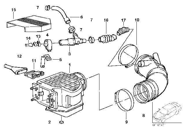 1991 BMW 525i Air-Flow Sensor Diagram for 13621466350
