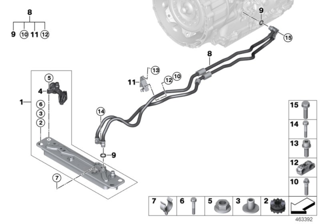 2016 BMW X5 Heat Exchanger / Transmission Oil Cooler Line Diagram