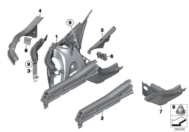 2013 BMW X3 Wheelhouse / Engine Support Diagram