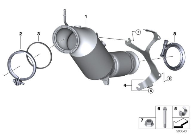 2020 BMW X3 EXCH CATALYTIC CONVERTER CLO Diagram for 18328661424