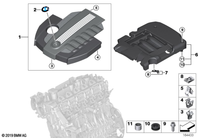 2013 BMW X5 Retaining Clip Diagram for 11147808775