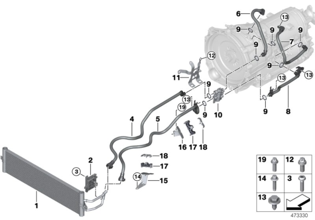 2018 BMW 530e Thermostat Diagram for 17228481575