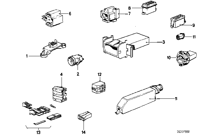 1980 BMW 733i Plug Terminal For Fuse Box Diagram for 61131359860