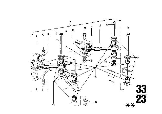 1969 BMW 2500 Suspension, Stabilizer Diagram 2