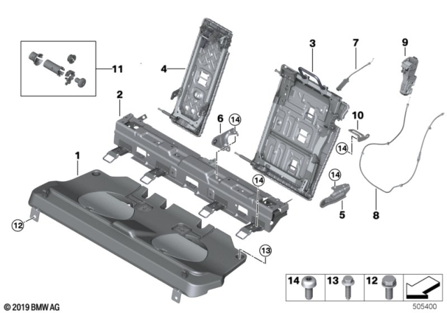 2020 BMW X6 BEARING EXTERIOR RIGHT Diagram for 52207444864