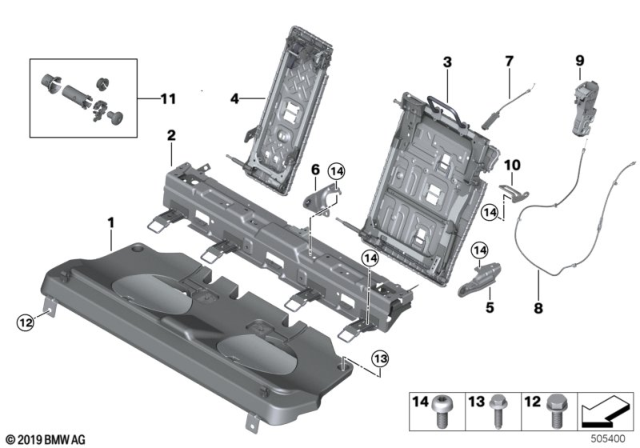 2020 BMW X6 LOCK STRIKER, RIGHT Diagram for 52207449454