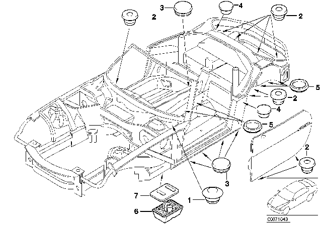 2001 BMW Z8 Sealing Cap/Plug Diagram
