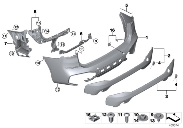 2016 BMW X1 M Trim Panel, Rear Diagram