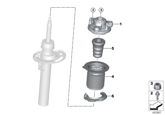 2020 BMW X3 Guide Support / Spring Pad / Attaching Parts Diagram