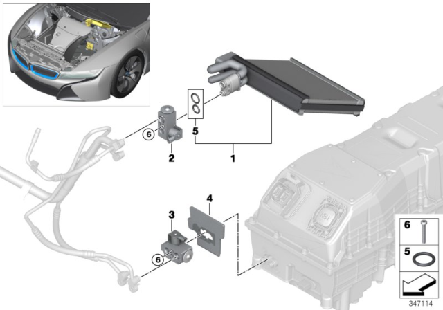 2020 BMW i8 Adapter Plate Diagram for 64509325850