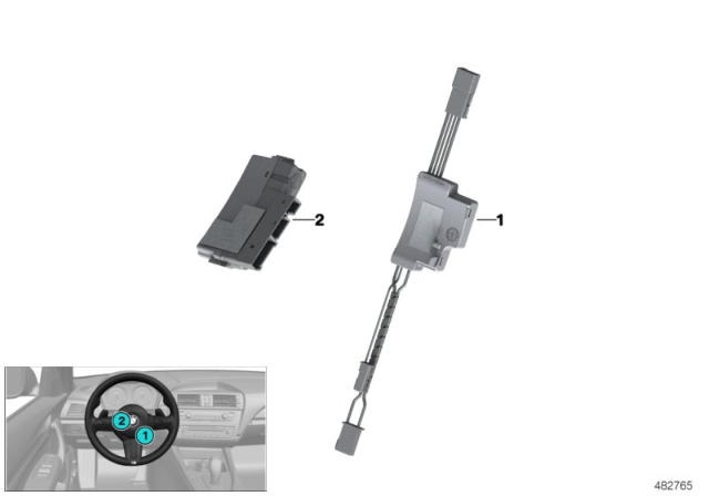 2015 BMW 228i xDrive Control Unit, Steering Wheel Module, M-Sport Diagram