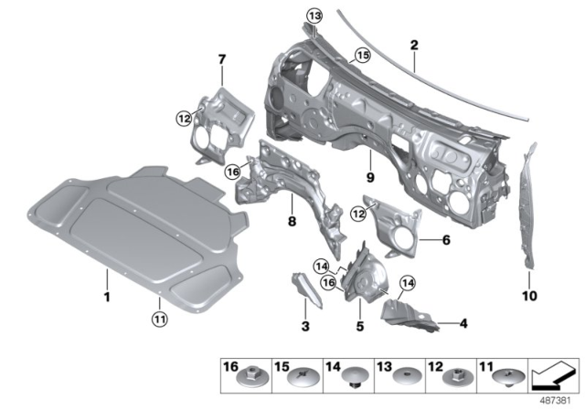 2020 BMW M340i xDrive SOUND INSUL.,ENG.-COMP. PART Diagram for 51487434843