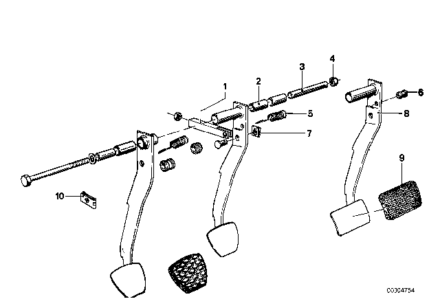 1977 BMW 530i Pedal Diagram 1