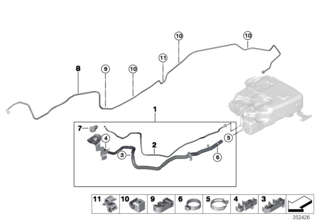 2014 BMW X5 Double Clip Diagram for 16126766030