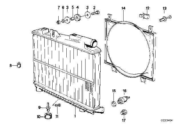 1990 BMW 325ix Radiator / Frame Diagram 2