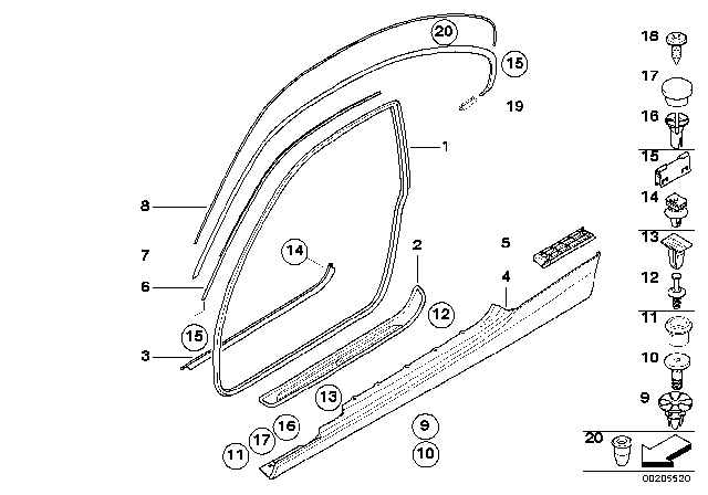 2010 BMW 328i xDrive Mucket / Trim, Entrance Diagram