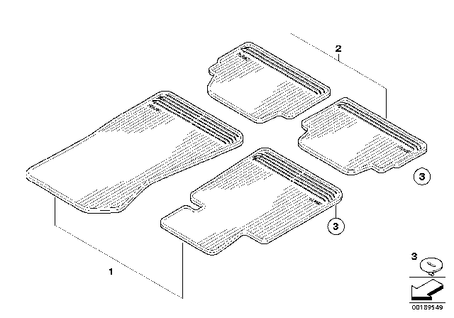 2014 BMW Alpina B7 Rubber Mat Diagram