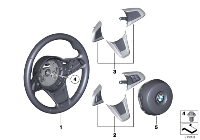 2014 BMW Z4 Sport Steering Wheel Rim Diagram for 32306792904