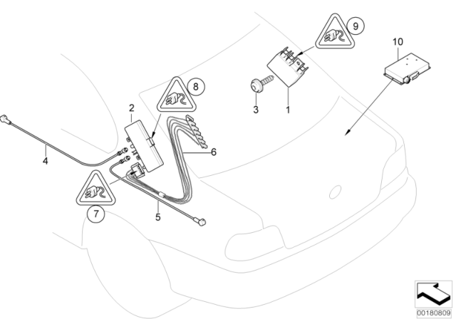 2003 BMW 330Ci Wiring Set Diversity Diagram for 61128373267