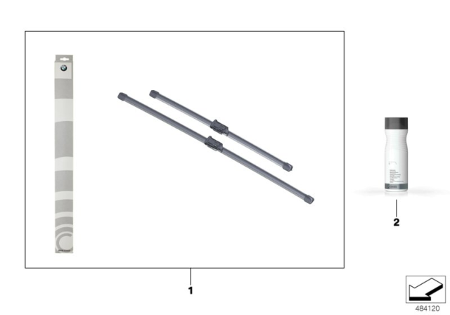 2019 BMW X7 Set, Wiper Blades Diagram