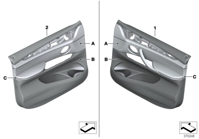 2015 BMW X5 Door Trim Panel, Leather, Front Left Diagram for 51417988423
