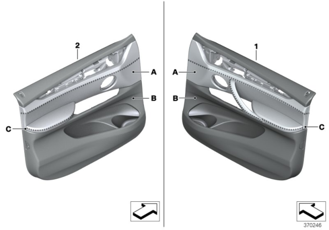 2018 BMW X5 Individual Door Trim Panel Diagram 4