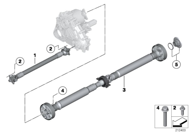 2009 BMW 335i xDrive Rear Drive Shaft Assembly Diagram for 26107573485