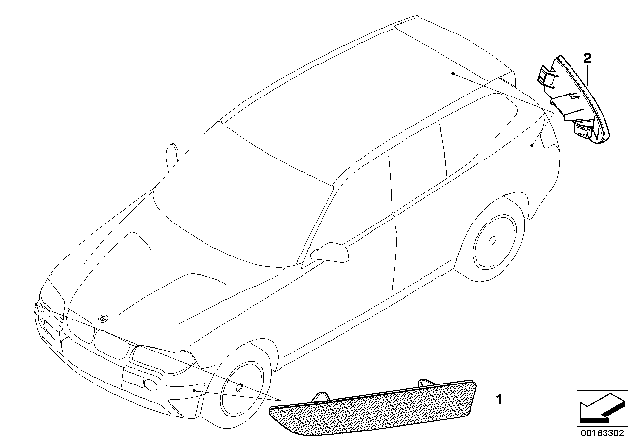 2007 BMW X3 Reflector Diagram