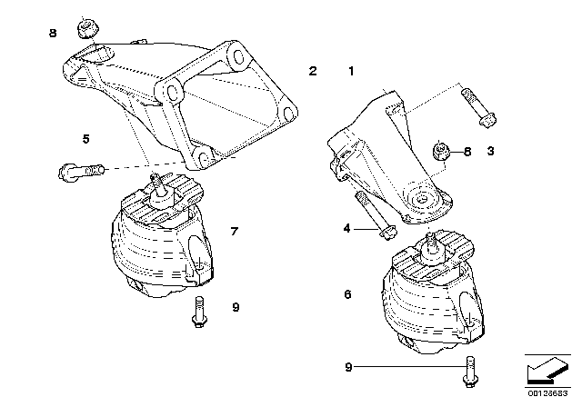 2007 BMW 650i Engine Suspension Diagram