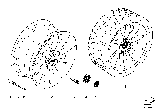 2005 BMW Z4 BMW LA Wheel, Turbine Styling Diagram 1