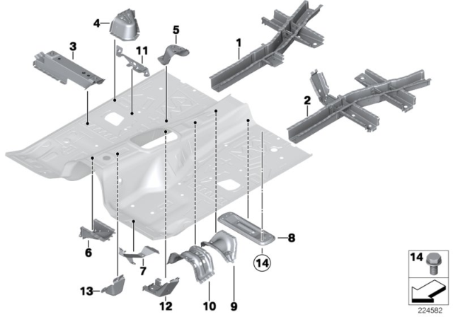 2013 BMW X3 Floor pan Assembly Diagram