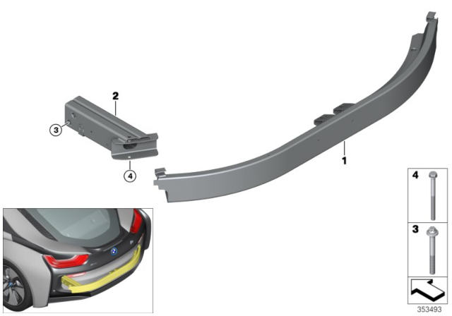 2015 BMW i8 Carrier, Rear Diagram