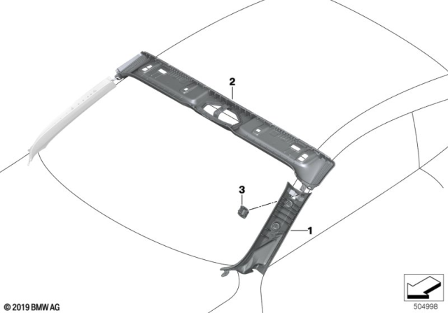 2020 BMW 840i xDrive Individual A-Pillar / Cowl Panel Inner Diagram