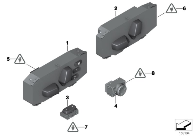 2012 BMW 128i Seat Adjustment Switch Diagram