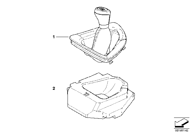 2011 BMW 1 Series M Shift Knob, Leather, With Cover Diagram for 25118051315