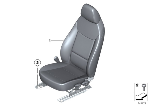 2014 BMW Z4 Seat, Front, Complete Seat Diagram