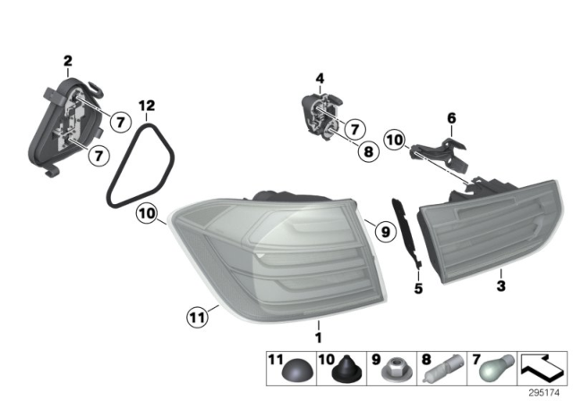 2015 BMW 328d xDrive Rear Light In The Side Panel, Left Diagram for 63217313039