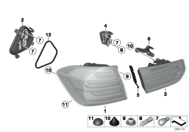 2015 BMW 328d xDrive Seal, Rear Light, Side Panel Diagram for 63217313041