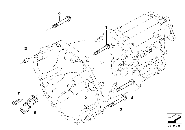 2004 BMW 645Ci Transmission Mounting Diagram